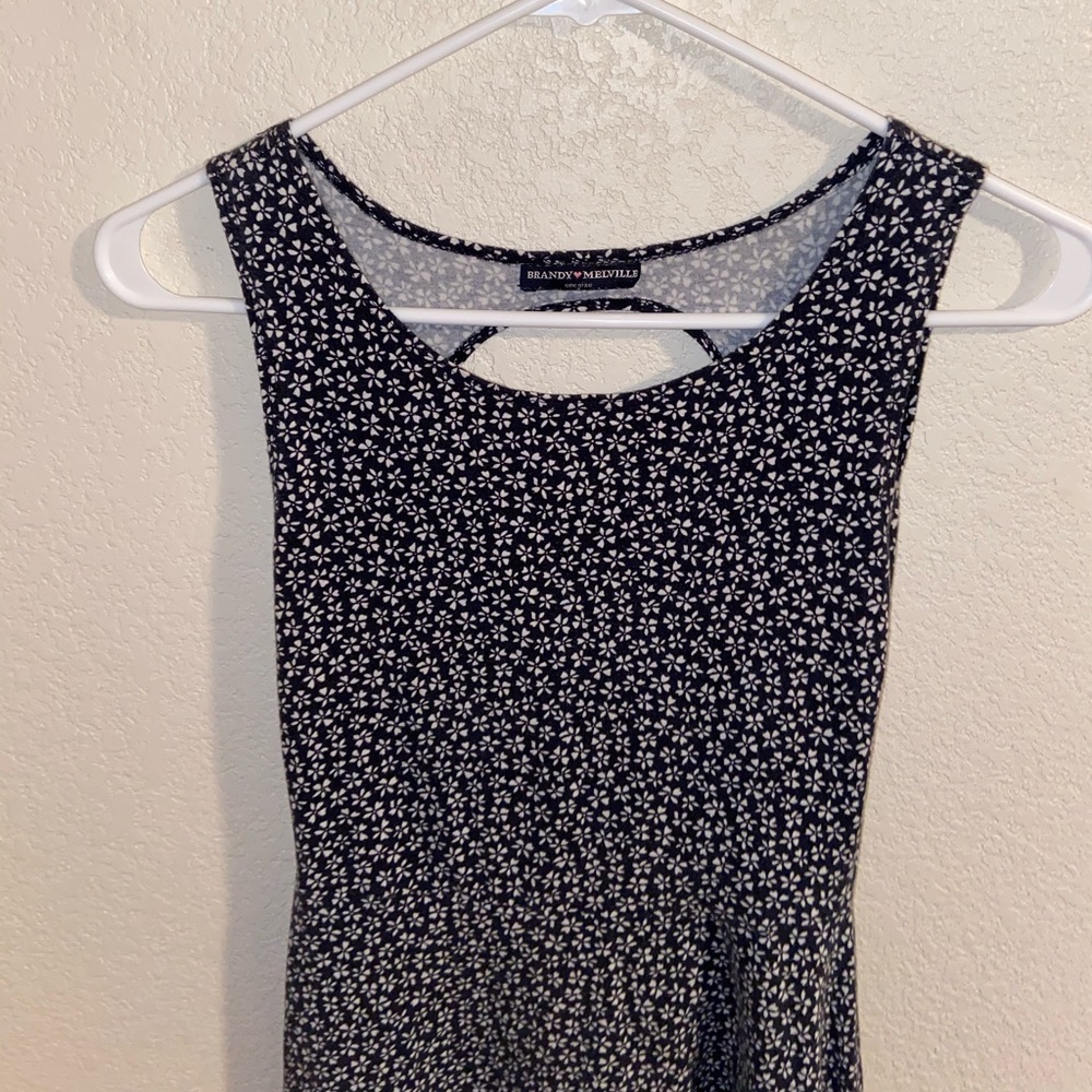Brandy melville navy blue and white floral dress - Picture 2 of 4